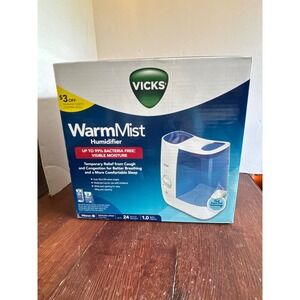 Vicks Warm Mist Humidifier VWM845 Filter Free 1 Gallon Blue White New
